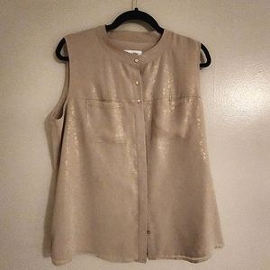 Ladies Tan Calvin Klein Dressy Summer Top